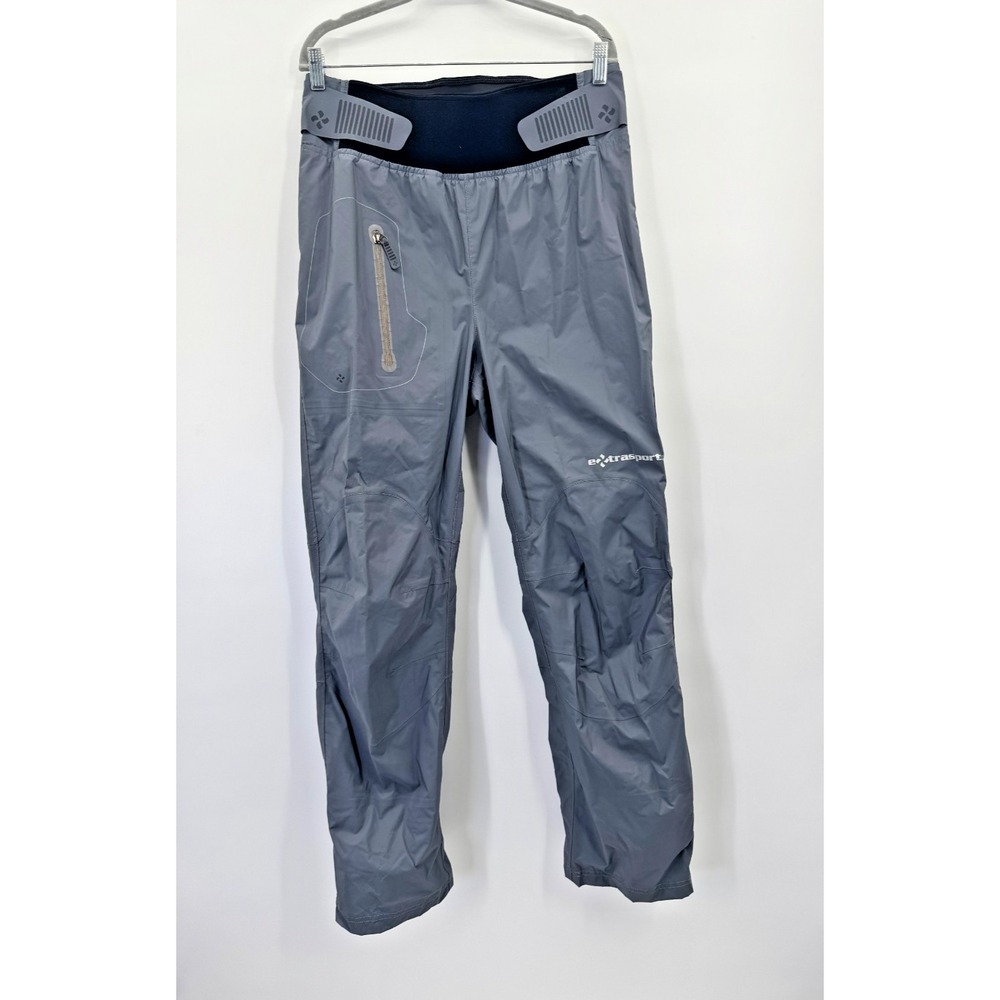 Extrasport Xtreme Waterproof Splash Pant Grey L Nylon Ripstop Zip Pocket Outdoor